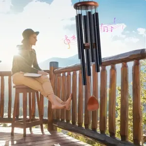 Metal Wind Chime, Zen-Inspired Outdoor Garden Decor, Cascading Tubes, Melodic Sound, Hanging Wind Catcher, Perfect Gift, Memorial Bell