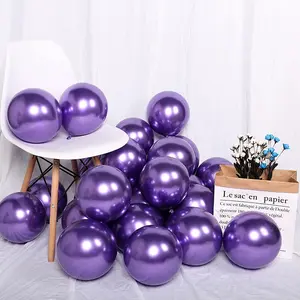 50pcs Purple Metallic Balloons 12 Inch Decoration, Purple Party Balloons Chrome Metallic Bright Color, for Birthday Wedding Party Halloween Christmas Baby Shower Graduation Anniversary Decorations Pump