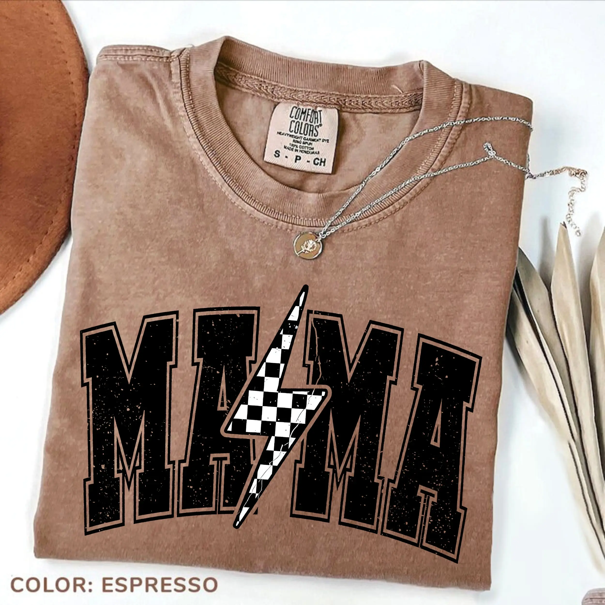 Comfort Colors Mama Lightning Bolt T-shirt, Mama Tee, Mama Tshirt, Mom Life T-Shirt, Retro Mama Tee, Mama Sublimation Tee Gift For Women