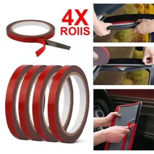 4 Rolls Car Double Sided Tapes Heavy Duty Double Sided Foam Tapes Strong Mounting Adhesive Tapes For Cars Truck Automotive 9.8FT/Roll