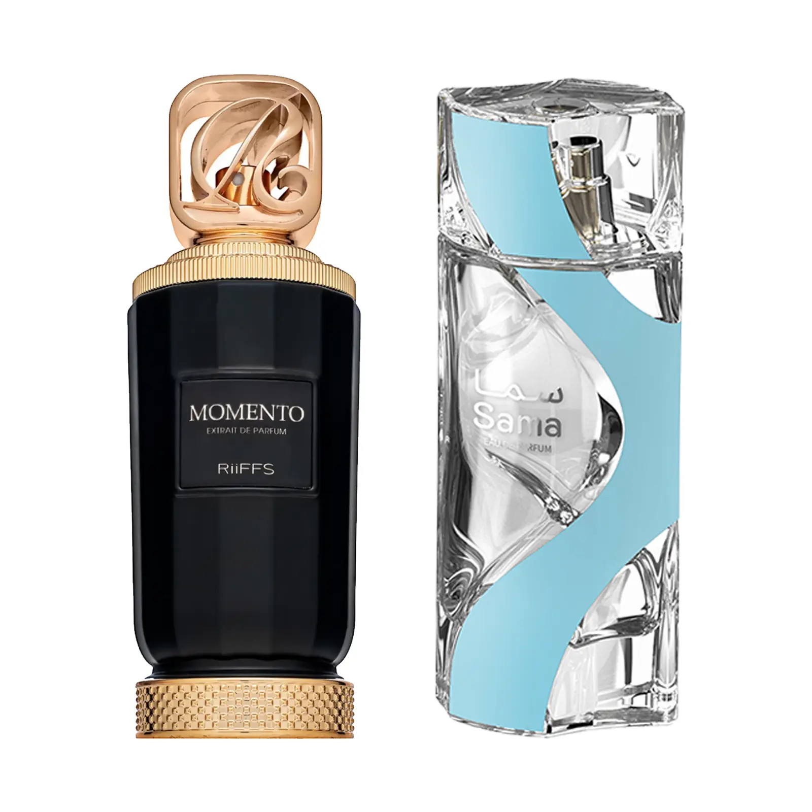 Sugar-Glazed Ocean Mist 2 Piece Bundle for Unisex (3.4 Ounce, Nusuk Sama Eau de Parfum Spray + 3.4 Ounce, Riiffs Momento Extrait de Parfum Spray)