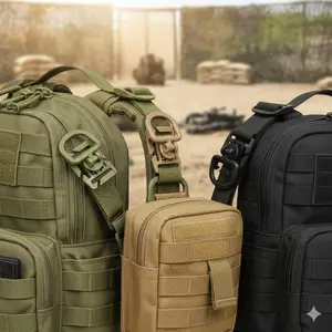 Multi-functional Tactical D-Ring Carabiner: Swivel Buckle for Backpack Straps, Hydration Hose Clip, Elastic Cord Manager. Essential Outdoor Gear Tool, Lightweight & Durable, 360 Rotation, Portable Multi-Use Fastener.