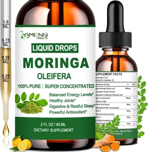 Organic Moringa Oleifera Liquid Drops with Turmeric and Black Pepper for Energy Metabolism Immune Skin Joint and Gut Support High Absorption Herbal Extract Supplement for Overall Wellness 60ml