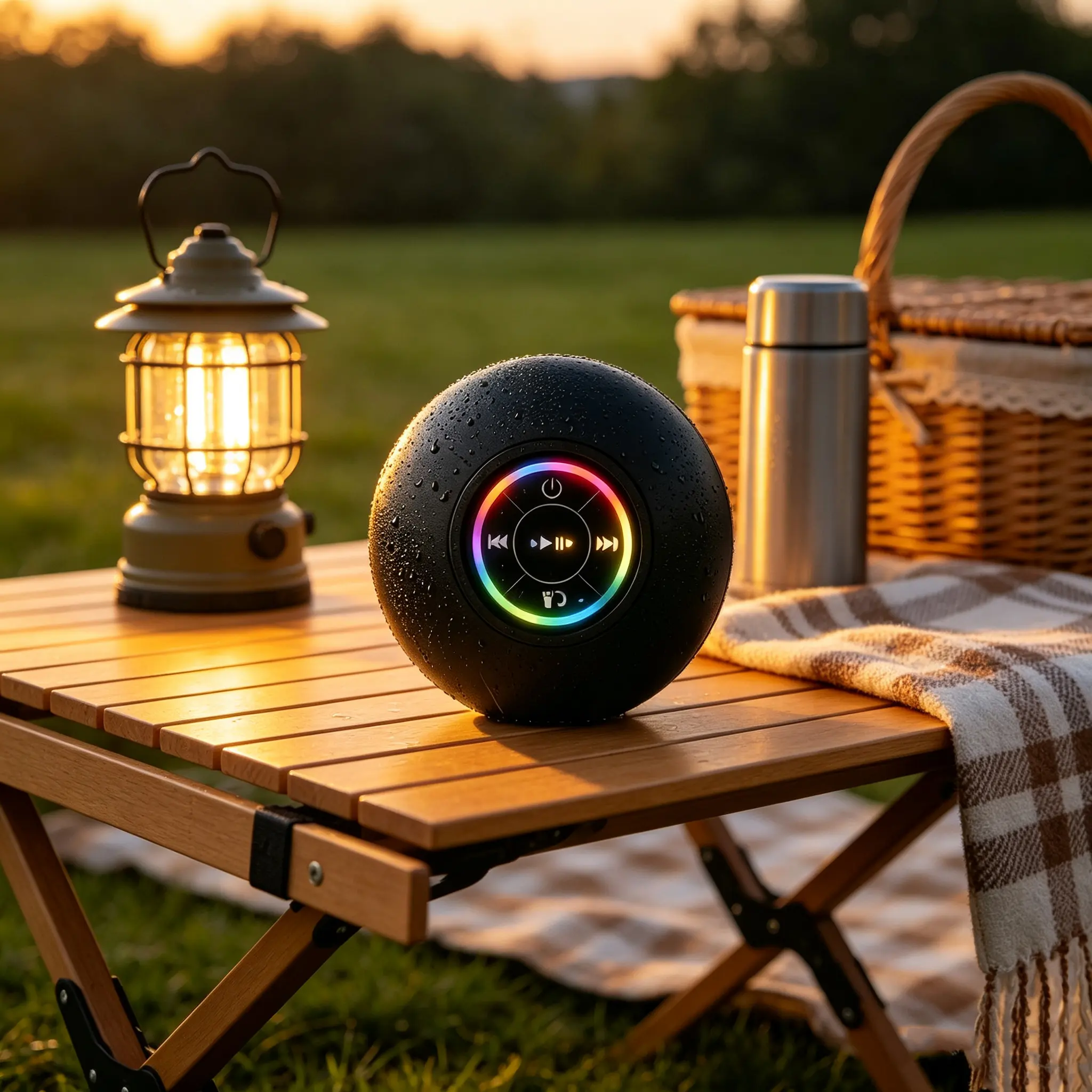Shower singing must-have! IPX6 Waterproof Speaker: cool LED light show. USB rechargeable + hands-free calling, safe for bathroom!