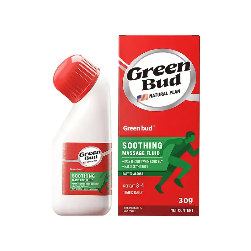Green Bud Soothing Massage Fluid 30g, Portable Topical Relief Massage Lotion for Muscle Soreness, Joint Stiffness & Body Fatigue, Fast Absorbing Outdoor Sports Recovery Rub, Travel-Friendly On-the-Go Body Comfort Care Ointment