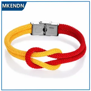8 Styles Yellow Red Multilayer Rope Leather Bracelet Magnet Bracelets 550Paracord Survival Bracelets Pulseras