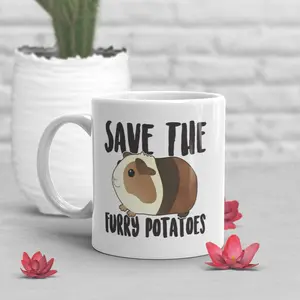 Guinea Pig Coffee Mug, Funny Guinea Pig Lover Gift, Cavy Cup, Gift for Her, Him, Birthday, Cavies, Cute Pet Animal, Mom, Dad, Furry Potato Ceramic Drinkware