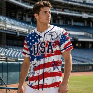 (TODAY DEAL) Men's Unisex 250th Anniversary Baseball Jersey, 1776-2026 Semiquincentennial Shirt, Patriotic Statue of Liberty Print, Fourth of July Independence Day Outfit, Father's Day Gift