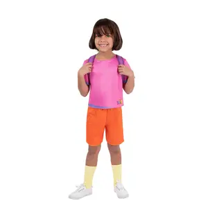 JazwaresDora the Explorer Girl's Deluxe Dora Halloween Costume Apparel Set 4pc - Pink Toddler