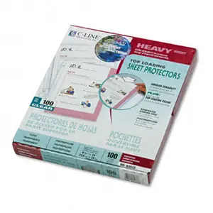 C-Line  Top-Load Sheet Protectors protective 3-Hole Punched Letter 100/box