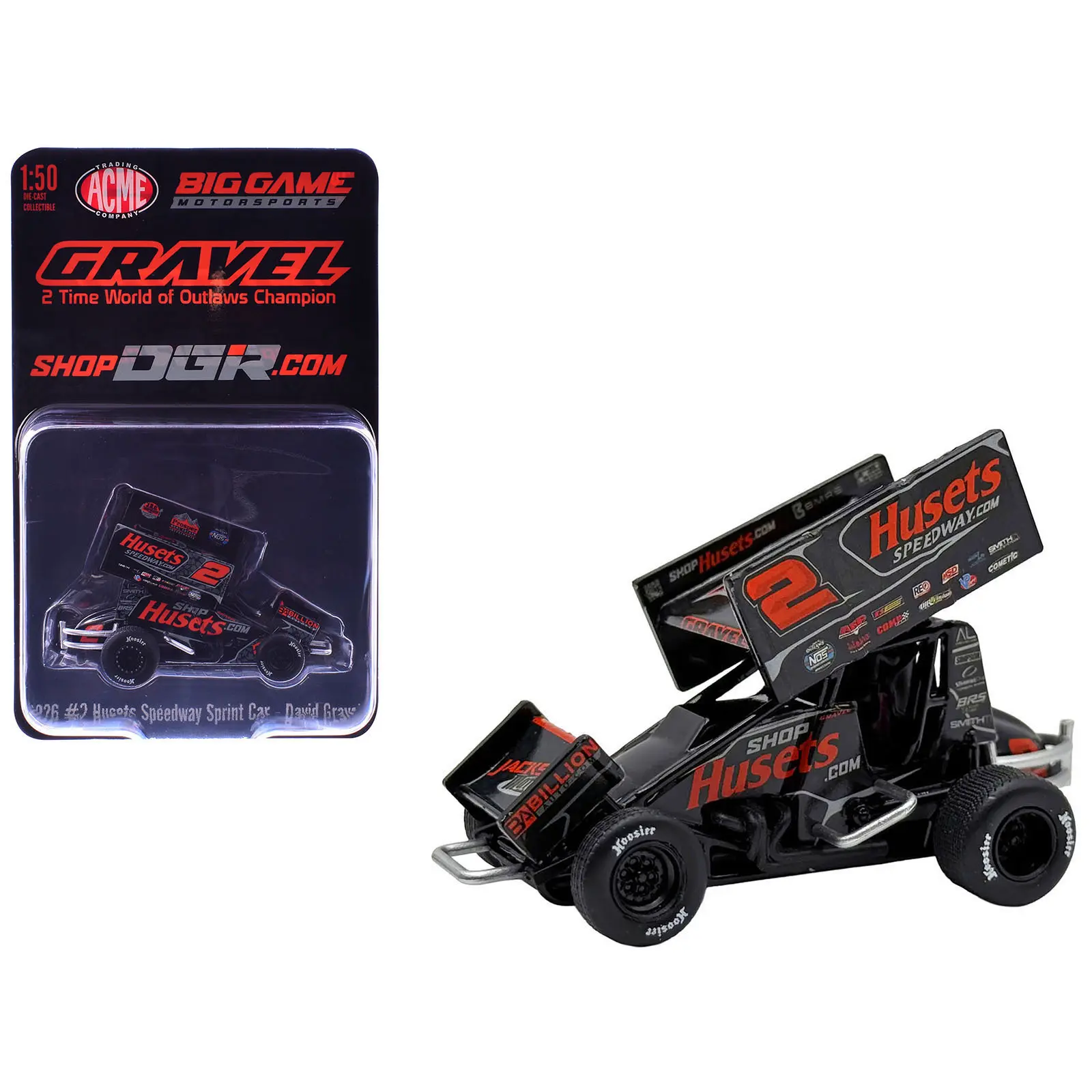 Winged Sprint Car #2 David Gravel "Husets Speedway - Big Game Motorsports" (2026) 1/50 Diecast Model Car by ACME