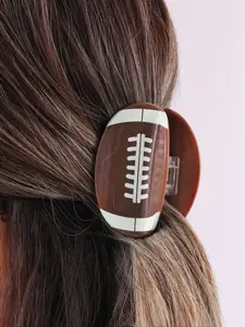 Football Shaped Hair Claw, Casual Sporty Hair Accessories for Women & Girls, Minimalist Personalized Headwear Suitable for Thick Hair