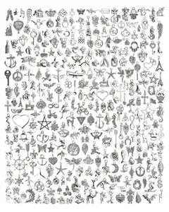 300pcs Mixed Tibetan Silver Charms Bulk | DIY Jewelry Making Pendants for Bracelets, Necklaces & Crafting