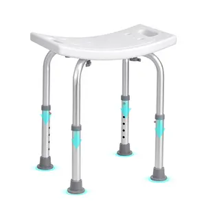 Summervibes VEVOR Shower Chair, Adjustable Height Shower Stool with Built-in Handles, Shower Seat for Inside Shower or Tub, Non-Slip Bench Bathtub Stool Seat for Elderly Disabled Handicap, 158.8 kg Capacity