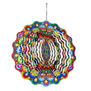 1pc 2D Metal Wind Spinner Hanging Mandala Wind Spinner Gifts for Women Mom Grandma Wife, Wind Spinners for Outdoor & Indoor Decorations Thanksgiving Christmas Gifts