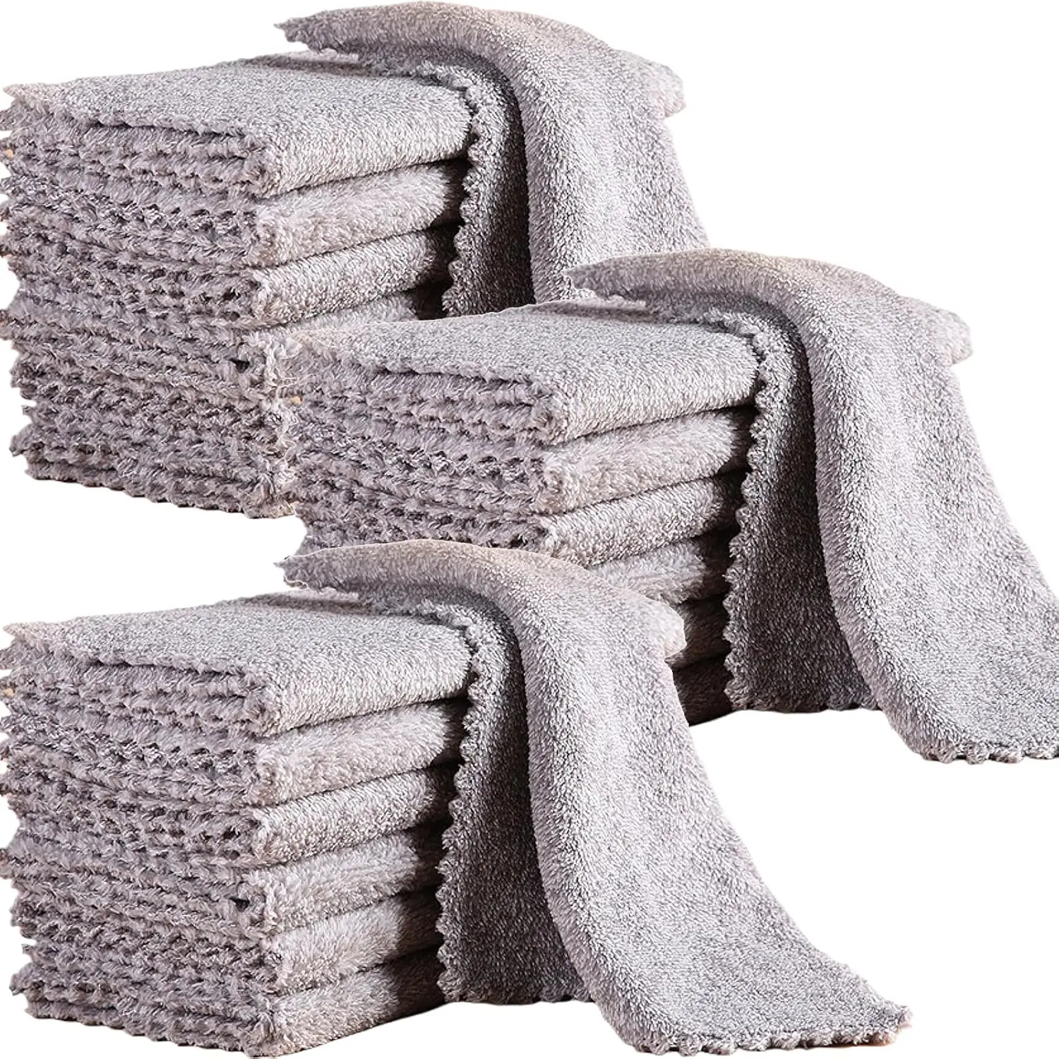 20 Pack Kitchen Dish Cloths 10" x 10" Super Soft & Absorbent Coral  Microfiber Cleaning Towels Nonstick Oil  Drying Washable Lint-Free Dish Rags  Dishcloths for Household Cleaning