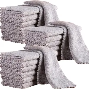 20 Pack Kitchen Dish Cloths 10" x 10" Super Soft & Absorbent Coral  Microfiber Cleaning Towels Nonstick Oil  Drying Washable Lint-Free Dish Rags  Dishcloths for Household Cleaning