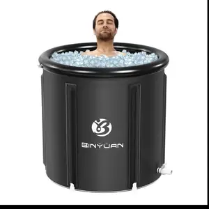 [Portable Ice Bath Tub] BNYUAN Durable XL Portable Ice Bath Tub - 106 Gallons, 31.5" x 31.5", PVC Cold Water Bathtub with Cover, Ideal for Athlete Recovery & Outdoor Gyms