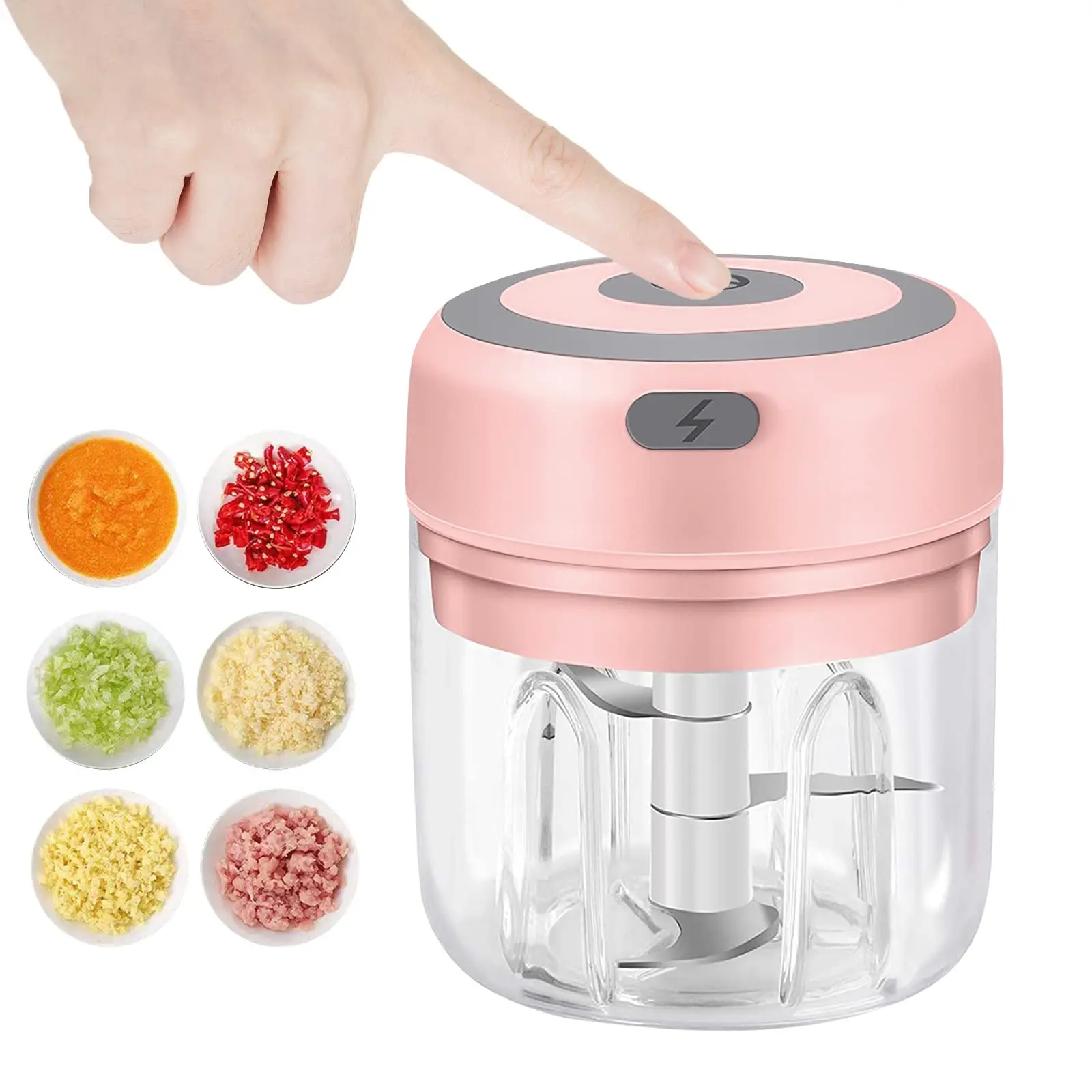 Rechargeable Electric Garlic Chopper - Mini Food Processor for Vegetables, Onion, Ginger, Chili Rechargeable Electric Garlic Chopper - Mini Food Processor for Vegetables, Onion, Ginger, Chili