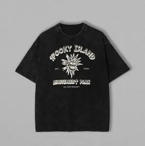 Spooky Island Mineral Wash T-Shirt, 90s Vintage Halloween Movie Shirt, Summerween Tee, Spooky Island Disco Skull, Halloween Gift