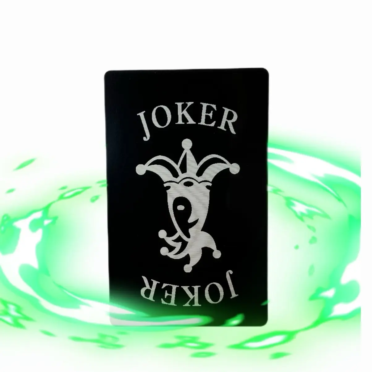 Joker Playing Card made of metal with laser engraving