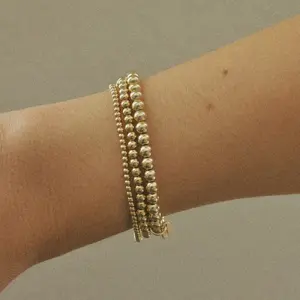 14k Gold Filled Beads Bracelet 2mm, 3mm & 4mm