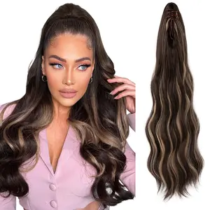Yetta Beauty Body Wave Claw Clip Ponytail Extension 22" Clip for Women Soft Wavy Curly Texture Lightweight Easy to Wear  lady girl  hair extensions clip in