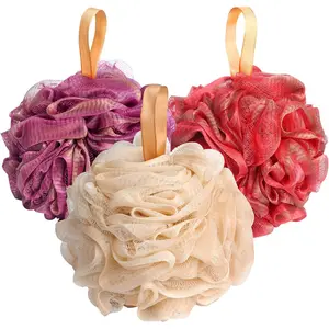 Bath Loofah Sponge 60g Soft Mesh luffa, bath sponges for shower, lofas for shower, 3 Pack Shower Loofah Fits for All Skin Types