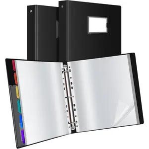 50-Pocket Binder with Plastic Sleeves for Letter/A4 Size(11" x 8.5"), Document Binder Organizer for Papers,  and Artwork, Colorful PP Divider Pages for Presentation (2 Pack)