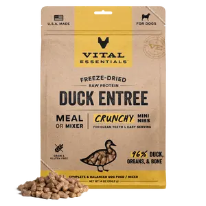 Freeze-Dried Duck Entree Dog Food Crunchy Mini Nibs