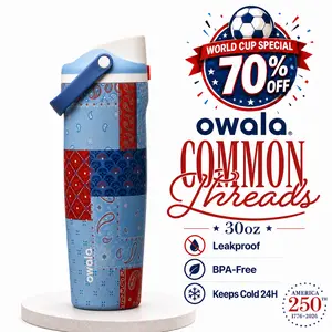 OWALA 30oz "Common Threads" America’s 250th Birthday Water Bottle Limited Edition Insulated Stainless Steel Tumbler Leakproof BPA-Free Straw Cup