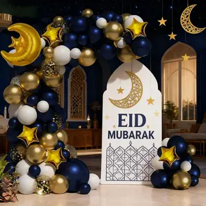 Eid Mubarak Theme Balloon Set, Latex Balloon, Balloon Garland, 111pcs Arch Shape Decorations, Perfect for Eid Celebrations, Festival Celebrations & Party Decoration, Vibrant Colors Design