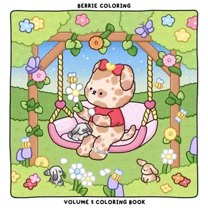 Berrie Coloring Volume 5: Cute and Cozy Coloring Book for Adults & Kids Featuring Easy to Color Animal Illustrations and Adorable Scenes