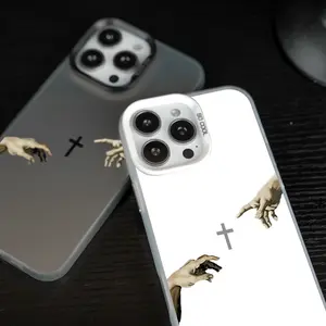 Hand of God Cross for iPhone Samsung Galaxy Case iPhone 17Pro Max Air 16E 15Plus 14 13 12 11 XR XS S25 S24 S23 S22 Phone Case, God's Gift, Faith, Just, personality, Gradient, Protective Silicone Cover, Protection Durable, Shockproof Drop.WC72
