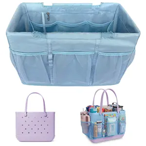 Extra Large Bogg Bag Organizer Bag Cover Compatible with Bottle Holder Keychain Essential Beach Bag Accessories 18 Multi-Pockets Mesh Insert for Xl Eva Tote Privacy Zipper Pouch for Phone Wallet