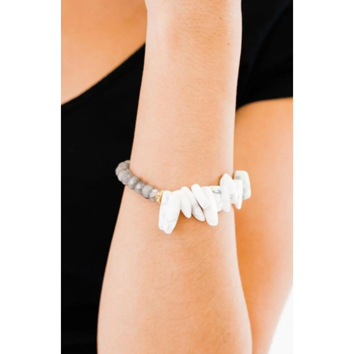 Female Vita Bead & Mixed Stones Bracelet - Bold Statement, Bead Detailed Bracelets & Bangles, Arm Candy Accessories - Final Sale