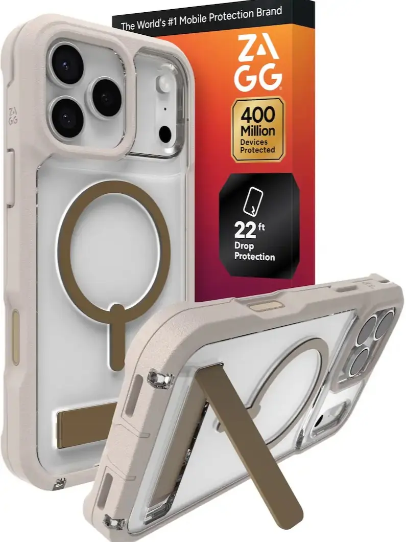 Zagg Rainier Snap MagSafe Smartphone Case with Stand, Lanyard-Ready, Wireless Charging Compatibility, Cellphone Protection for iPhone 17 Pro Max, Landscape