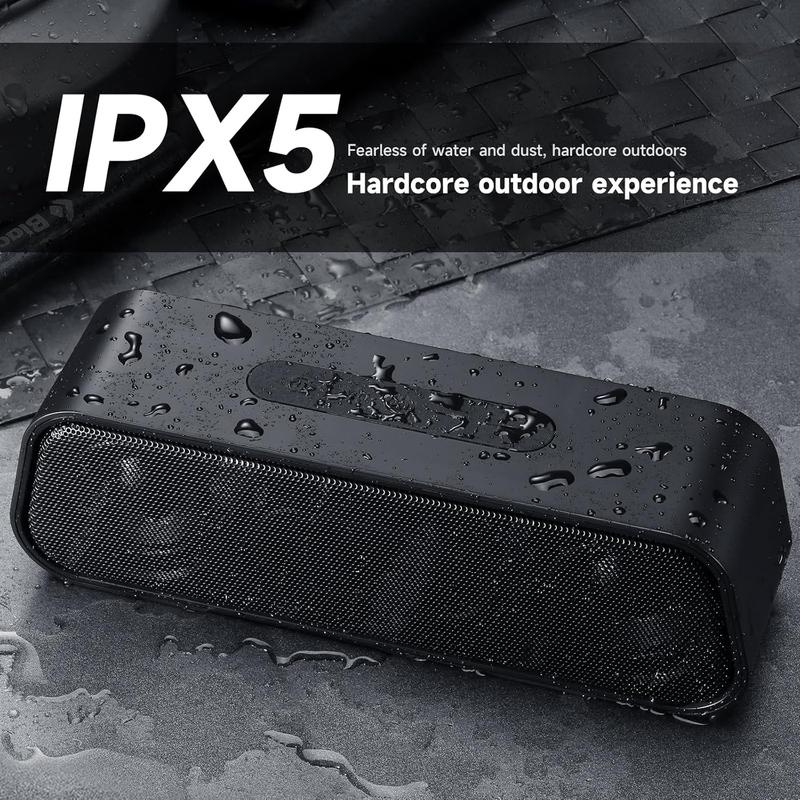 DE413 Portable 5.4 Bluetooth Speaker 9D Surround Sound Hi-Fi IPX5 Waterproof Multi-Mode USB Connection for Computers TVs and Devices