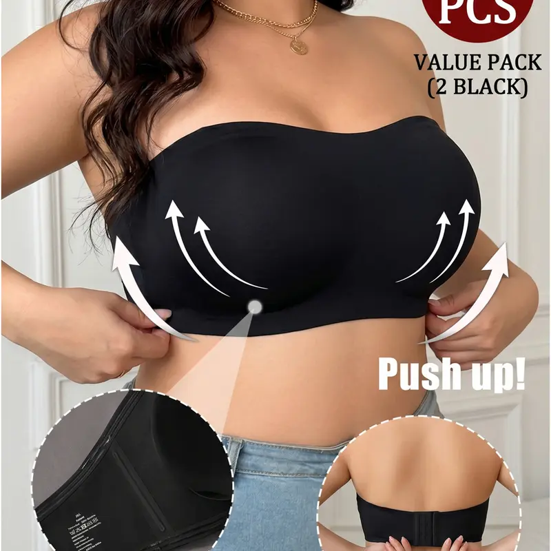Seamless Strapless Push-Up Bra, Slim-Fitting Full Coverage, No Underwire, Elegant Style, Perfect for Summer Sleeveless Dresses