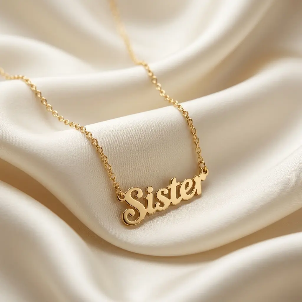 Women's Dainty Gold-Plated Name Necklace - Non-Tarnish Stainless Steel Chain, Elegant Script Letter Charm, Birthday Gift Ideas for Sisters, Female Non-Tarnish Jewelry