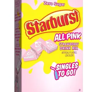Starburst Strawberry Zero Sugar On the Go Sticks 6 Drink Sticks per Box Low Calorie Artificially Flavored