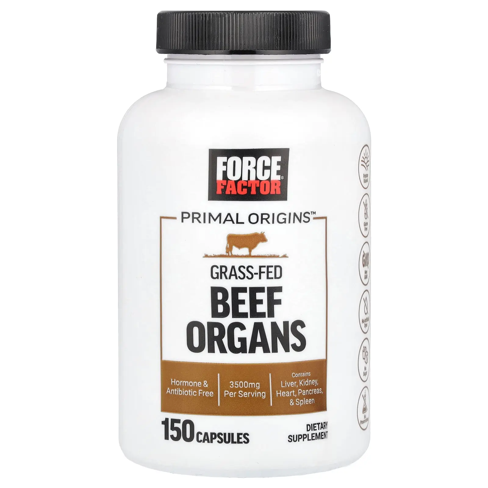Force Factor Primal Origins™, Grass-Fed Beef Organs, 150 Capsules