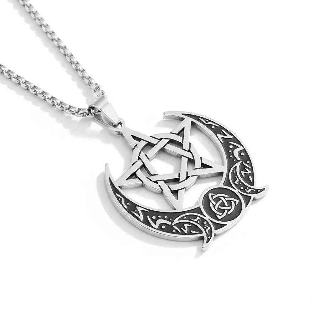 Witches Knot Moon Goddess Necklace – Mystic Lunar Charm