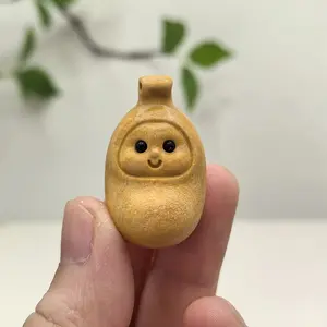 1pc Handcrafted wooden carving of cute fruit - banana wooden product sculpture. Creative fruit miniature statue decoration. Suitable for home/desk/office decoration. Desk Ornament Ideal gift Collectible Room Decor