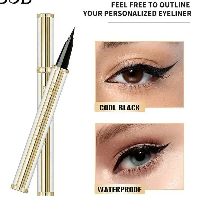 Waterproof Fox Eye Eyeliner Pen,24H Long-Wear Precision Fine Felt Tip Black Eyeliner, Sweat Resistant Eye Makeup Gift for Women & Makeup Novices