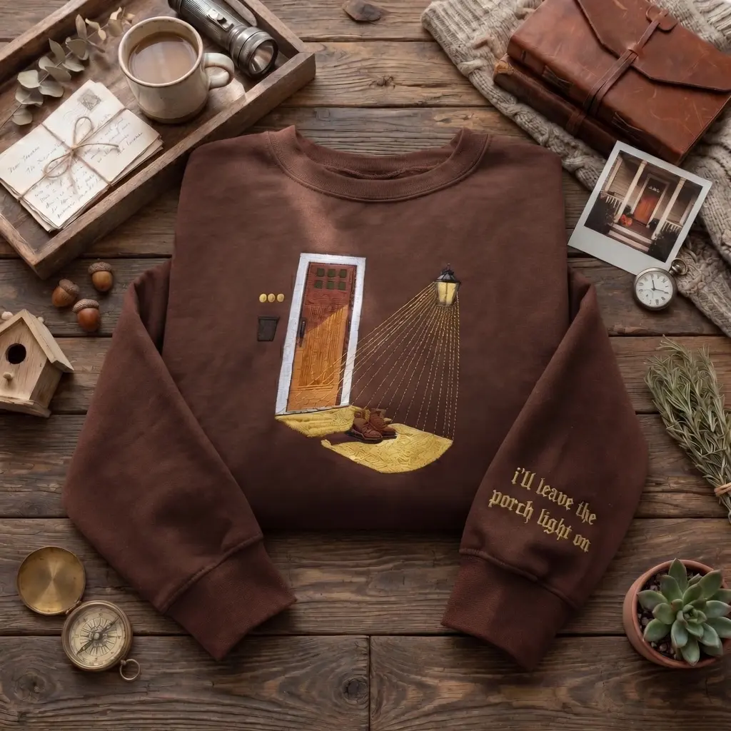 Embroidered I’ll Leave The Porch Light On Sweatshirt, he Great Divide Noah Kahan Sweatshirt, Vintage Ladybug Crewneck, Porch Light Pullover, Music Fan Gift