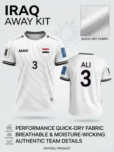 2026 Iraq National Team Jersey, Moisture-Wicking Dry Soccer Shirt, Advanced Technical Knit Support Gear, Lightweight Breathable Training Top