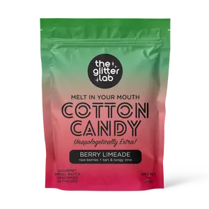 The Glitter Lab Berry Limeade Cotton Candy - Sweet Tangy Snack - Handcrafted Gourmet Treat - Made in USA