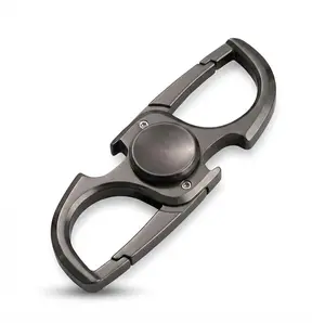 Gray Aluminum Alloy Fidget Spinner Keychain Bottle Opener for Men, 3-in-1 EDC Pocket Tool, Smooth Spin Desk Gadget for Work Breaks, Travel Camping BBQ Gift for Dad Husband Boyfriend