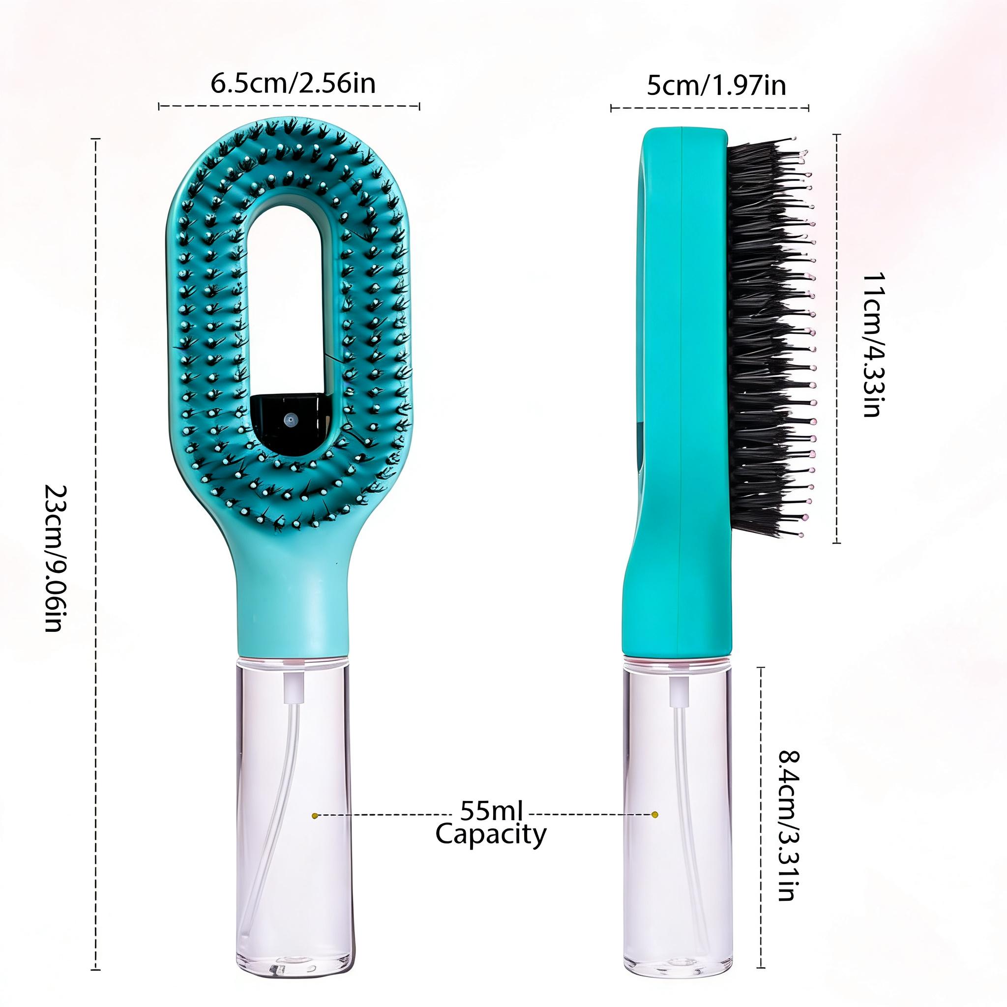 2-in-1 Spray Hair Brush, Detangling Brush with Built-in Water Mist, Portable Wet/Dry Styling Tool for Frizz-Free Smooth Hair, On-the-Go Quick Refresh for Women & Girls